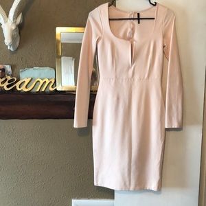 Light pink long sleeve midi dress